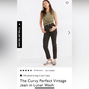 Madewell curvy perfect vintage jeans in lunar wash